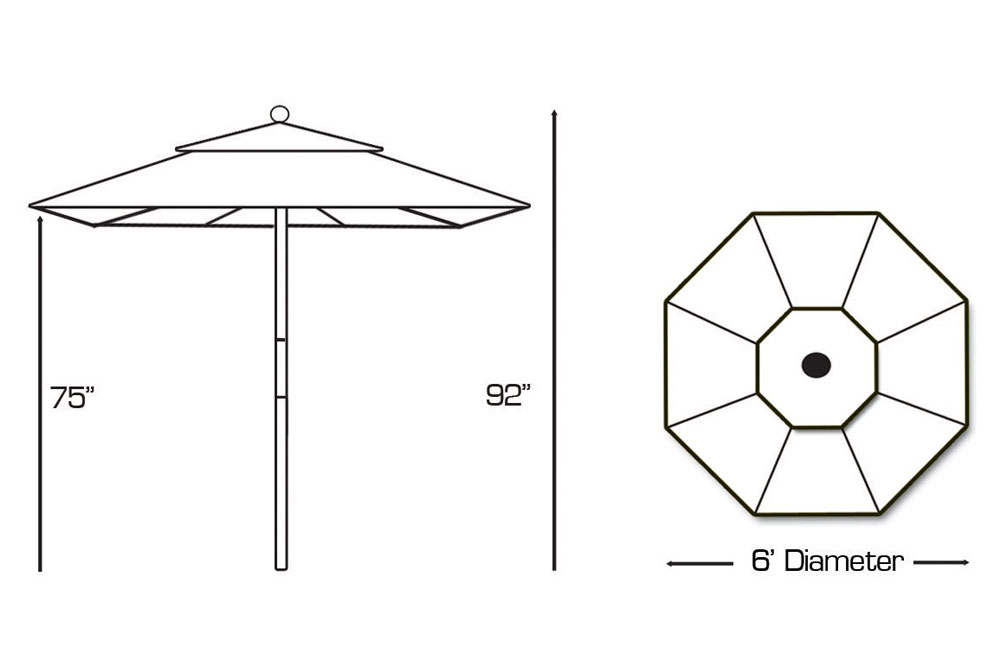 6′ Octagonal Market Umbrella by Galtech International